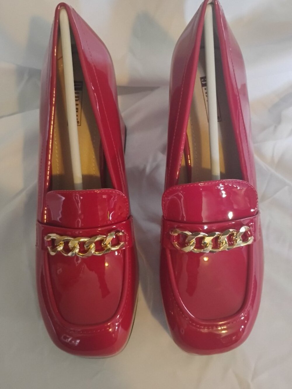IDIFU IN4 Red Patent Platform Chunky Heel Loafers 9.5